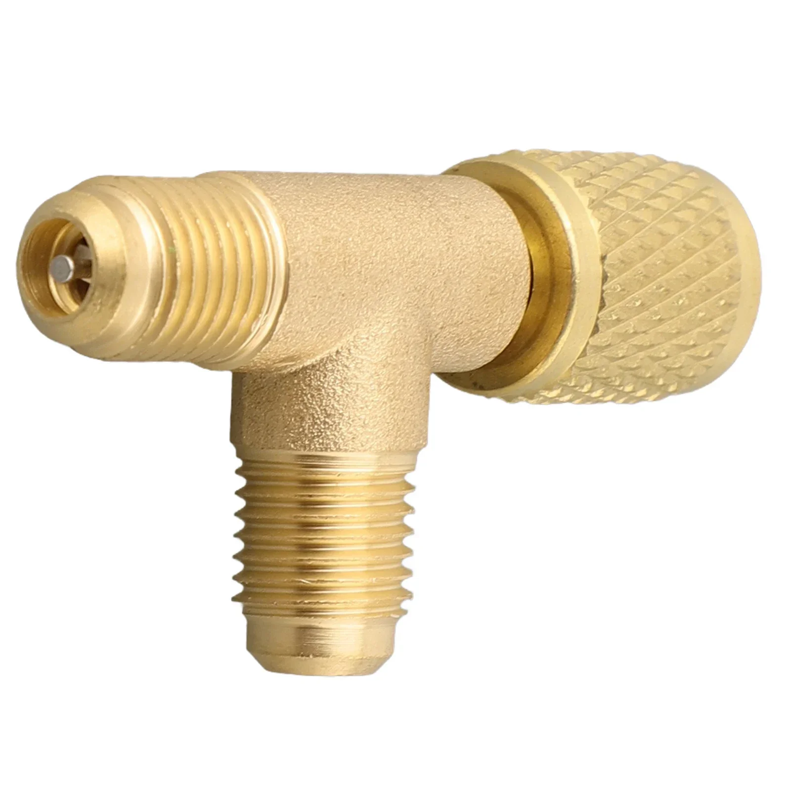 1/4 SAE Brass Valve Quick Connect Tee Adapter For R22 R12 R134 And Vacuum Gauge Systems Rust Proof And Long-Lasting