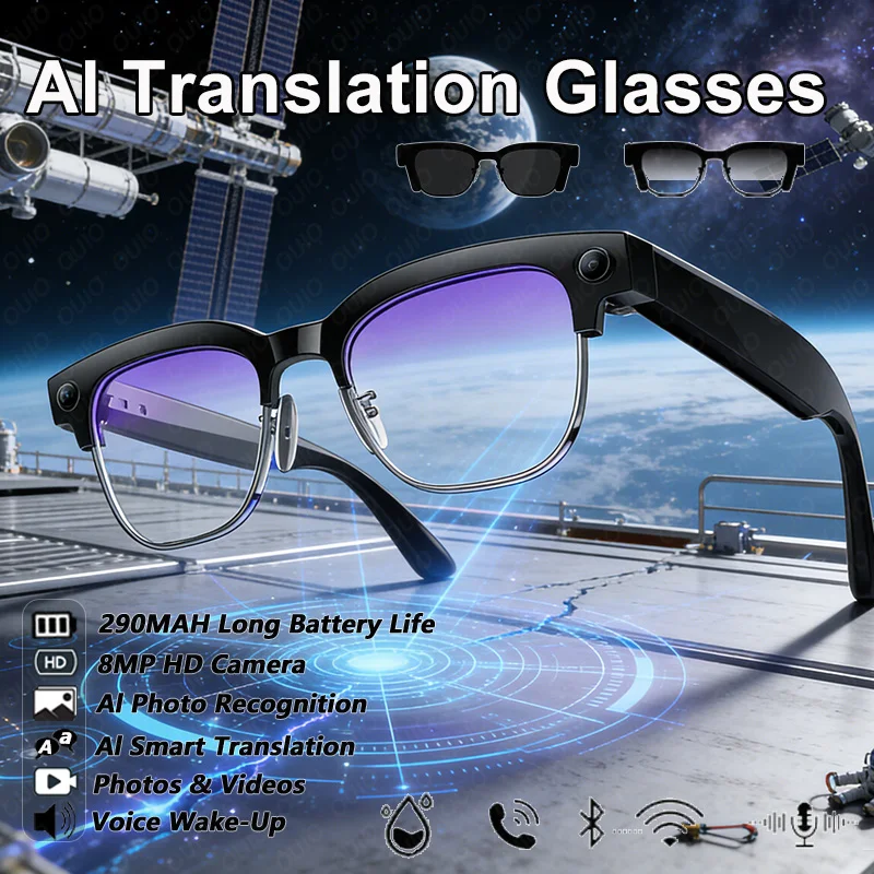 

AI Photo Recognition Smartglasses AI Intelligent Q&A AI Intelligent Translation WIFI Transmission AI Voice Wake-up Smart Glasses