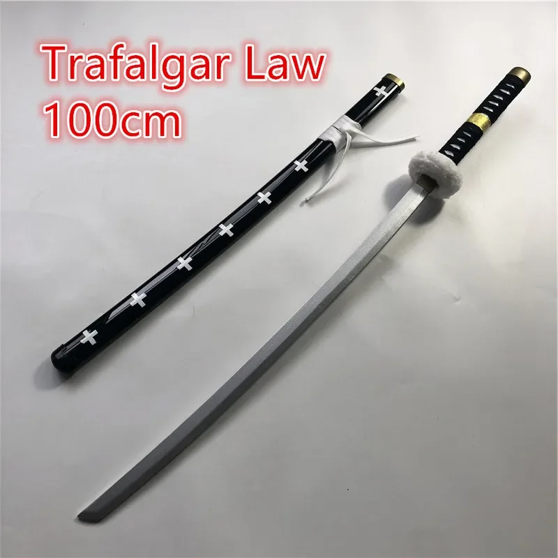 Anime espada de madeira arma cosplay trafalgar lei madeira ninja faca samurai trafalgar d água lei espada prop brinquedos