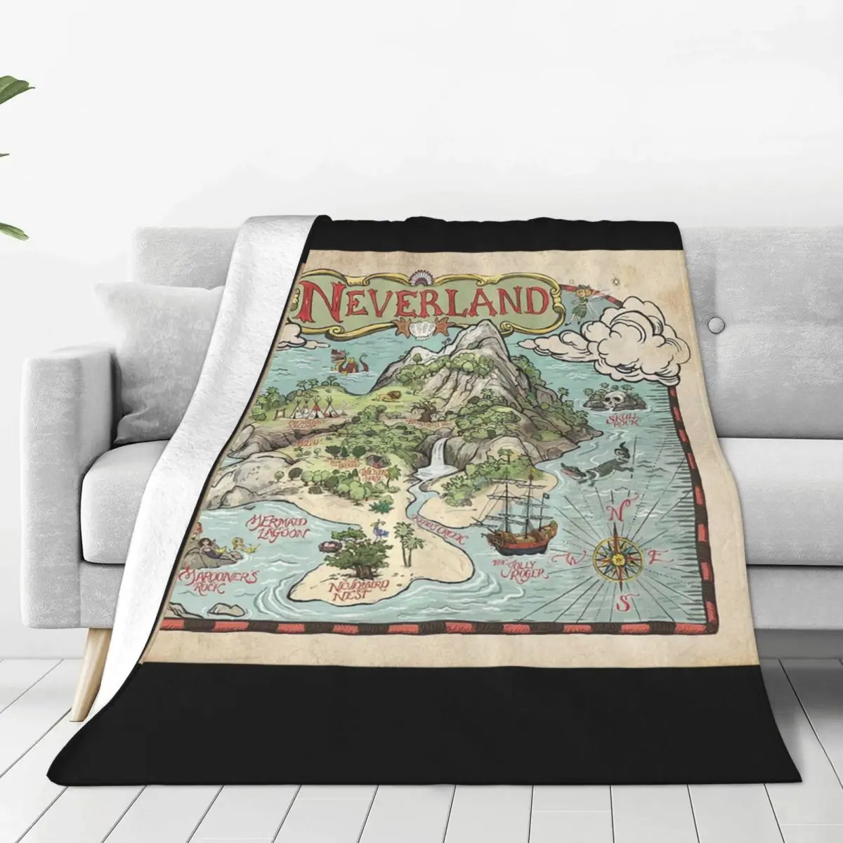 Neverland Map Blanket Flannel Super Soft Sofa Throw Blankets For Couch Bedding Office Throws Bedspread Quilt