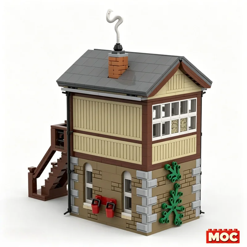 NEW 779Pcs GWR Signal Box No Interior Custom Building Blocks Railway Station Scene Model Educational Assembly Toy For Collectors