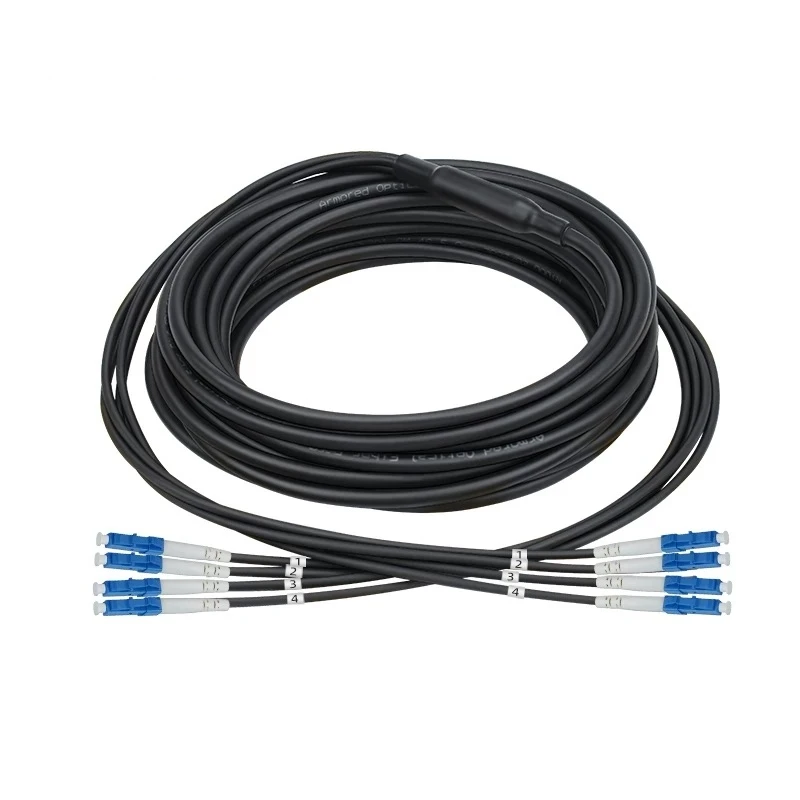 

armored patchcord 6-core 1-50m 20m 30m LSZH field single-mode LC to SC-FC-ST outdoor 5mm flexible optical fiber jumper tensile