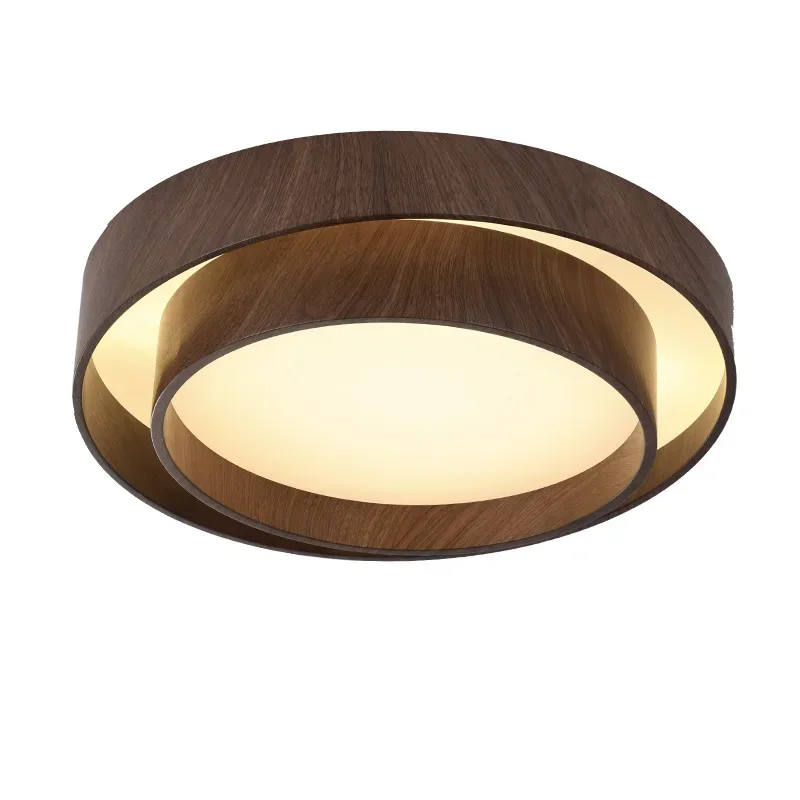 Remote Control Bedroom Ceiling Lamp Walnut Color LED Eye Protection Study Lights Living Room Dining Room Lamps Lighting Fixture