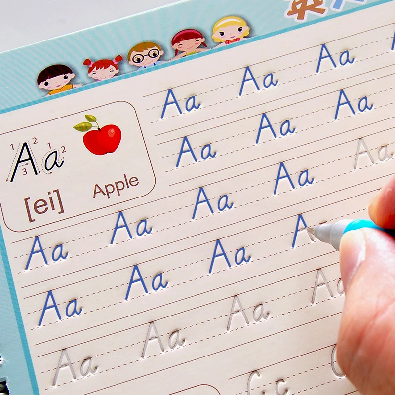 Quaderno 3D riutilizzabile per bambini per numeri di calligrafia Quaderni di scrittura a mano Apprendimento della matematica Libro di pratica di scrittura per bambini