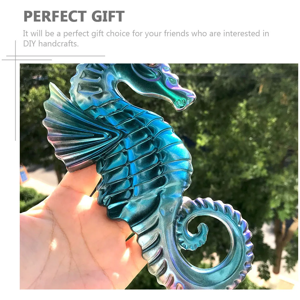 قالب على شكل حصان البحر من السيليكون DIY قالب إيبوكسي مرن غير لاصق لتزيين جدران حصان البحر لوازم يدوية #3