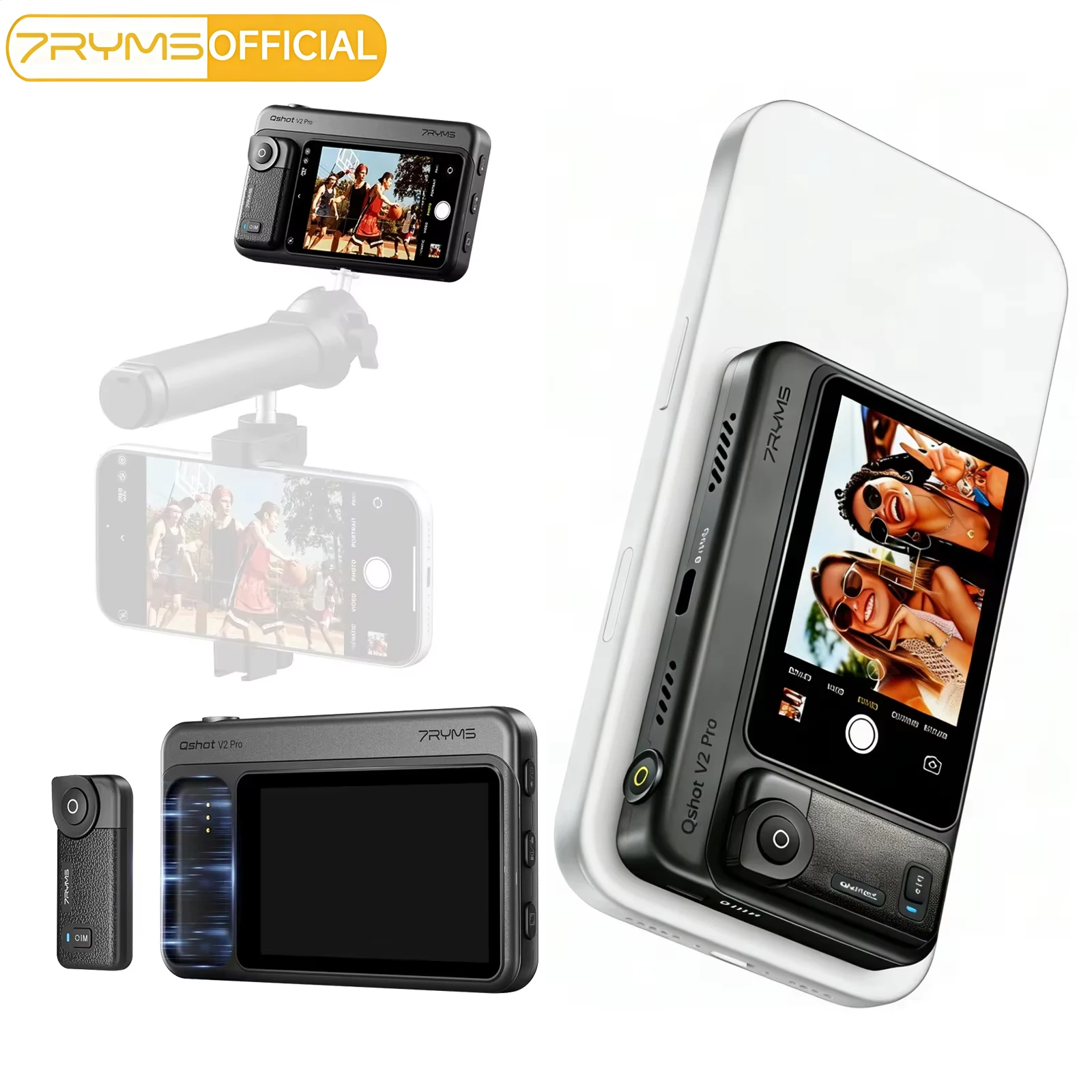 

Беспроводной магнитный монитор-экран 7RYMS Qshot V2 Pro с динамиком, пультом ДУ и выходом 4K/60fps для стриминга видеоблогов на смартфоне