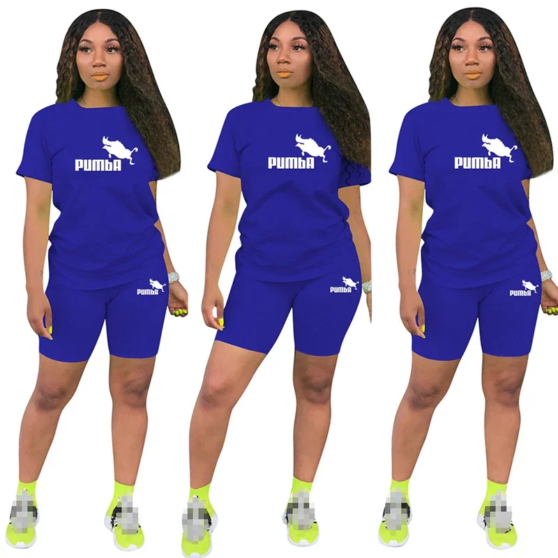 Tracksuit Two Piece Set for Women Ladies Woman Clothing Casual O-Neck T-Shirts Shorts Short Sleeve Summer Matching Sets Women\'s