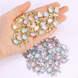 10Pcs Luxury Jewelry Accessories Sweet Crystal Rose Alloy Charms DIY Flowers Pendant Necklace Jewelry Craft Supplies