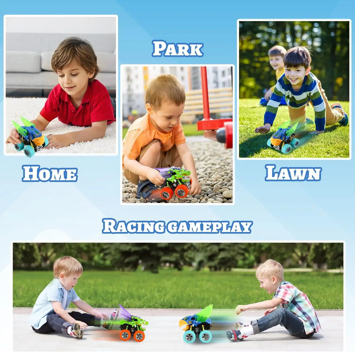 Juguetes de dinosaurios para niños: camión monstruo iluminado y coche de dinosaurio extraíble, juguete interactivo para niños