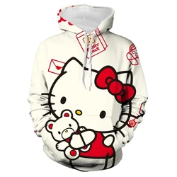 Women's Hello Kitty Hoodie, Women's Hoodie, Capuz Infantil, Harajuku, Girls, Sweatshirts, 3D