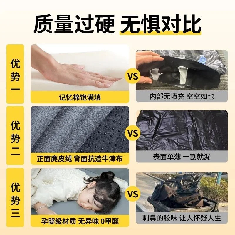 Inflatable Car Mattress Travel Bed Trunk Sleeping Pad For Geely Galaxy E5 Camping Self Driving Tour 180 130