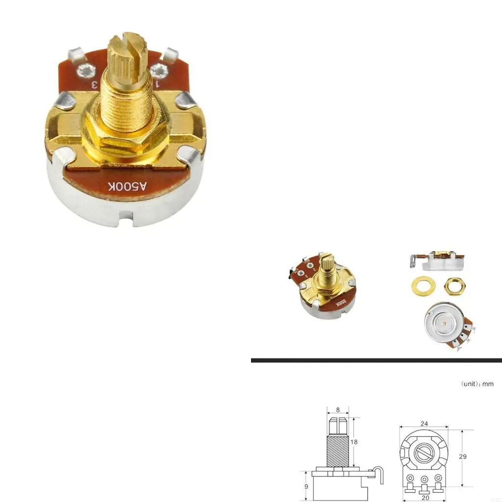 Mini Potentiometer Short Split Shaft Guitar Control Tone Volume Parts