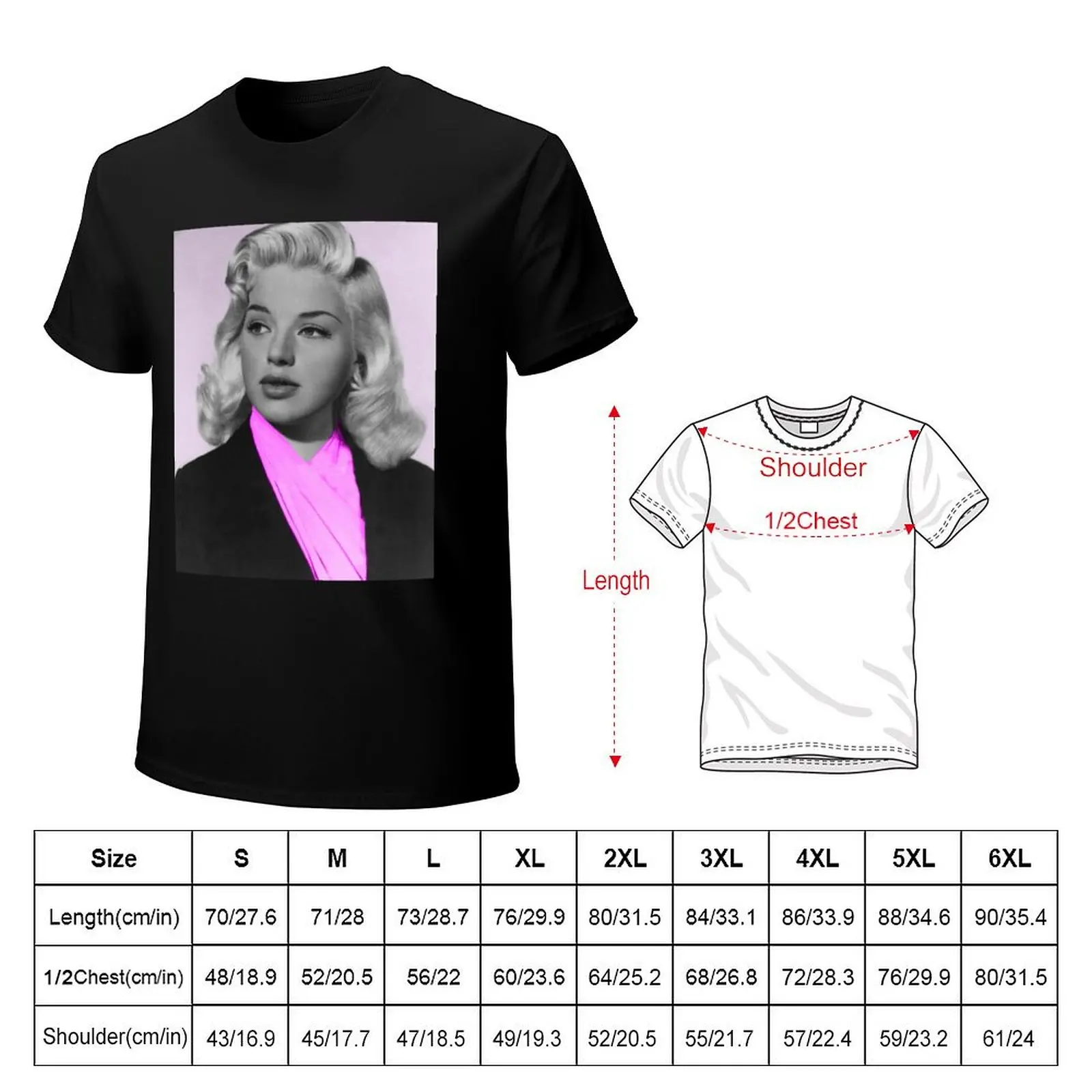 Diana Dors with pink scarf T-Shirt Plus Size Short Sleeve T-Shirt