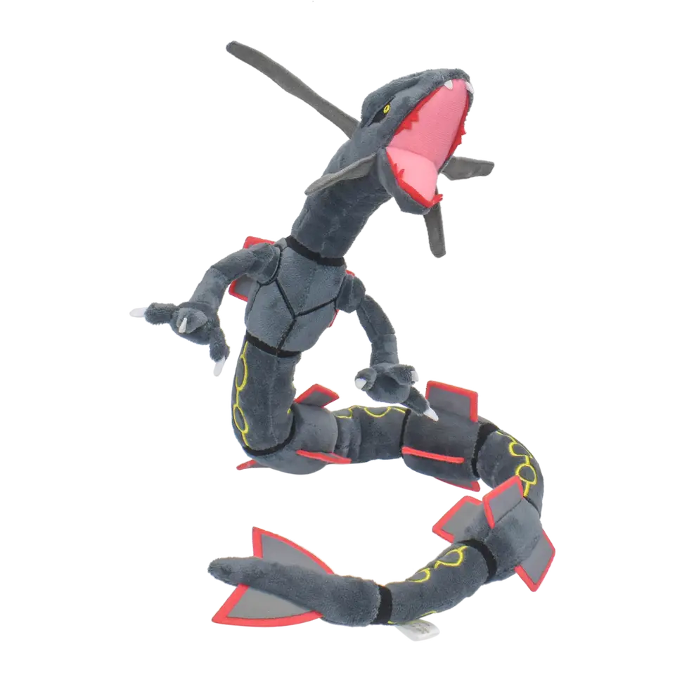 ألعاب حيوانات محشوة من القطيفة اللامعة من Rayquaza للهدايا القابلة للجمع، بلوشيز ناعم، شخصية كرتونية لطيفة باللون الأسود مقاس 12 بوصة - 6