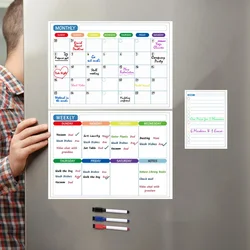 Calendar Table Dry Erase Fridge Sticker Message Board Menu Magnetic Calendar For Fridge Monthly Weekly Planner Whiteboard