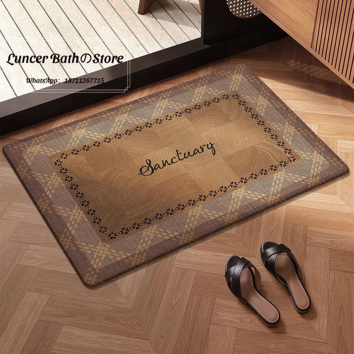Retro bathroom mats are convenient for home use, and the absorbent quick drying mats can be cut