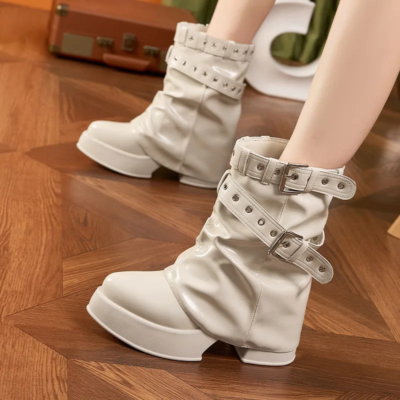 

Handmade Women's Boots Luxury Minimalist Autumn Winter over Knee Shoes Soft Rubber Sharp Toe Fashionable Chinese Brand