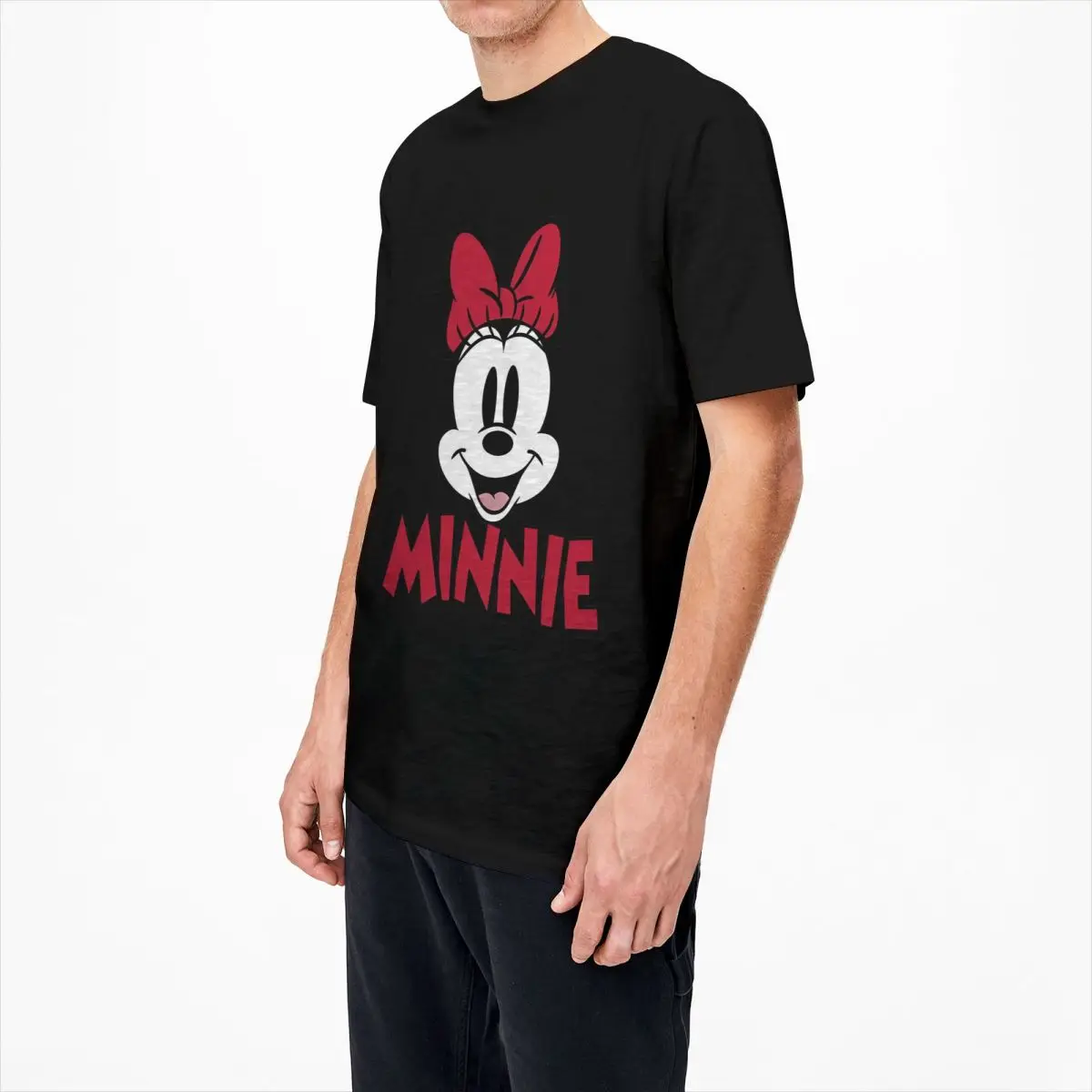 Minnie Mouse Big Face T Shirt Summer Mickey Mouse Aesthetic T-Shirts Cotton Tee Shirt For Men's Short Sleeves Casual Tops