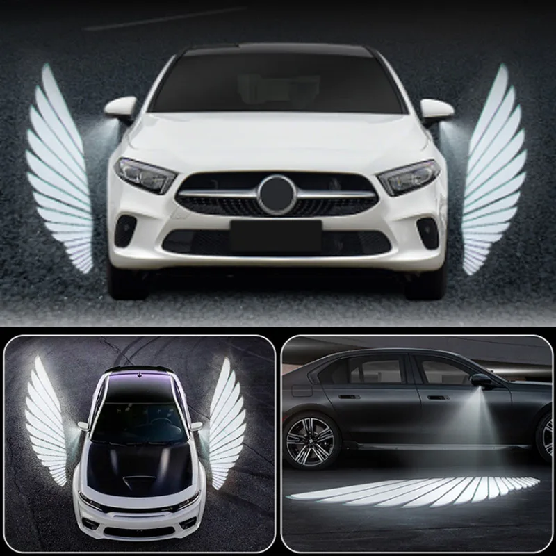 

Universal Angel Wings Carpet Light Carpet Projection Lamp Rearview Mirror Exterior Welcome Door Decoration Light For Benz Toyota