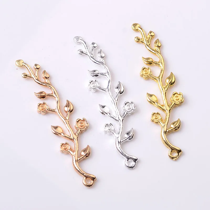 Symmetrical alloy accessories Leaf flower DIY antique jewelry Headdress accessories Double-sided positive alloy pendant jewelry