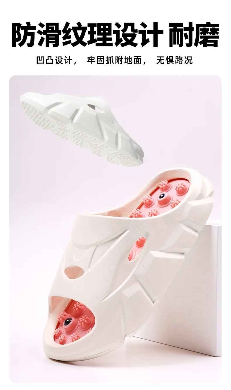 2026 Unisex Fußmassage-Slipper für Damen und Herren, Akupressur-Sandalen mit dicker Sohle und Hohldesign, Reflexzonen-Sandalen – Detail 5