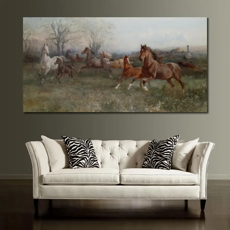 كبير قماش الفن تشغيل الخيول النفط اللوحة رسمت باليد المعيشة ديكورات للحائط Heywood هاردي المشهد الفني جودة عالية