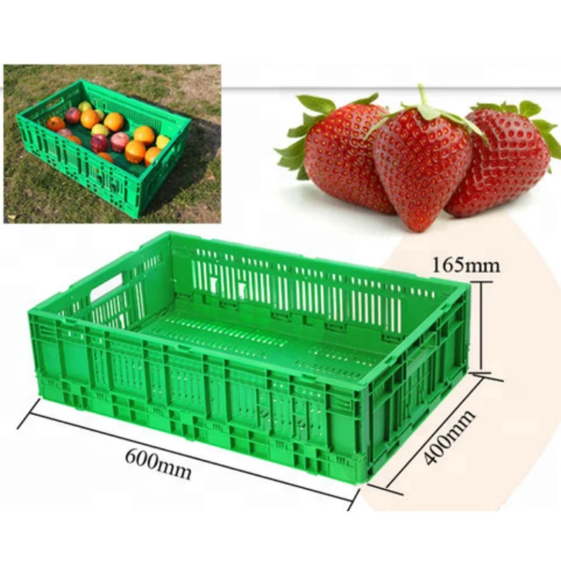 Plastic Fruit Vegetable Packing Supermarket Shopping Basket Foldable Crates Production Injection Molding Machine