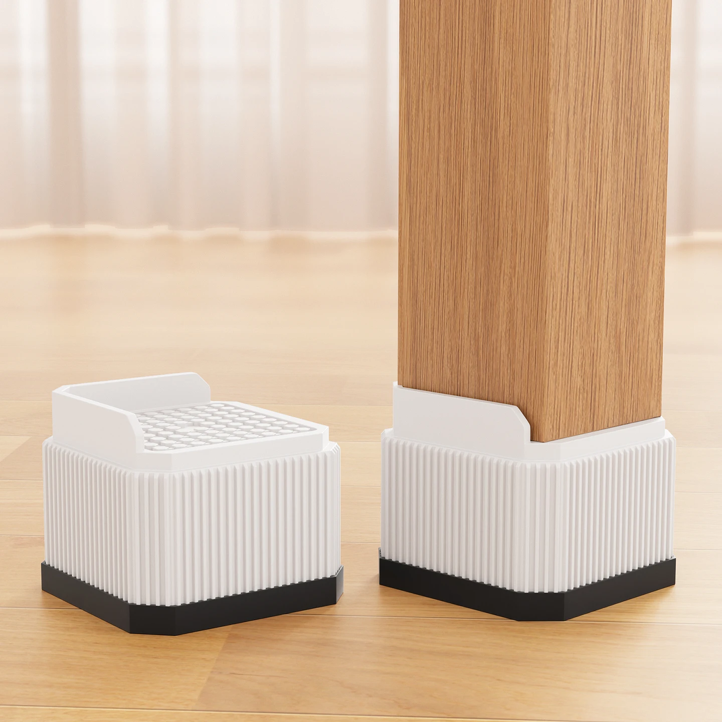 Universal Stackable Furniture Risers No Tool Elevator Blocks 3 Colors Available for Sofa Legs Bed Frames and Refrigerators