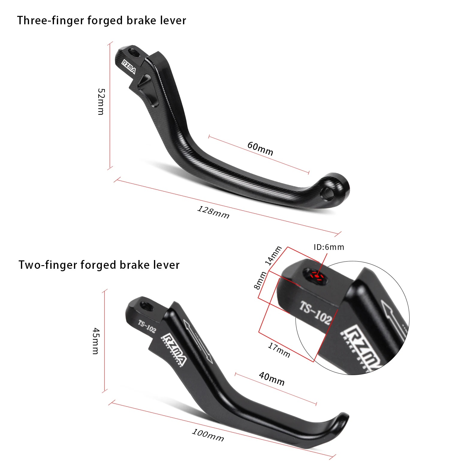 CNC Shorty Brake Lever 2/3-Finger for Brembo RCS Master Cylinder  - Racing Motorcycle  Adjustable Clutch Leve - Image 5