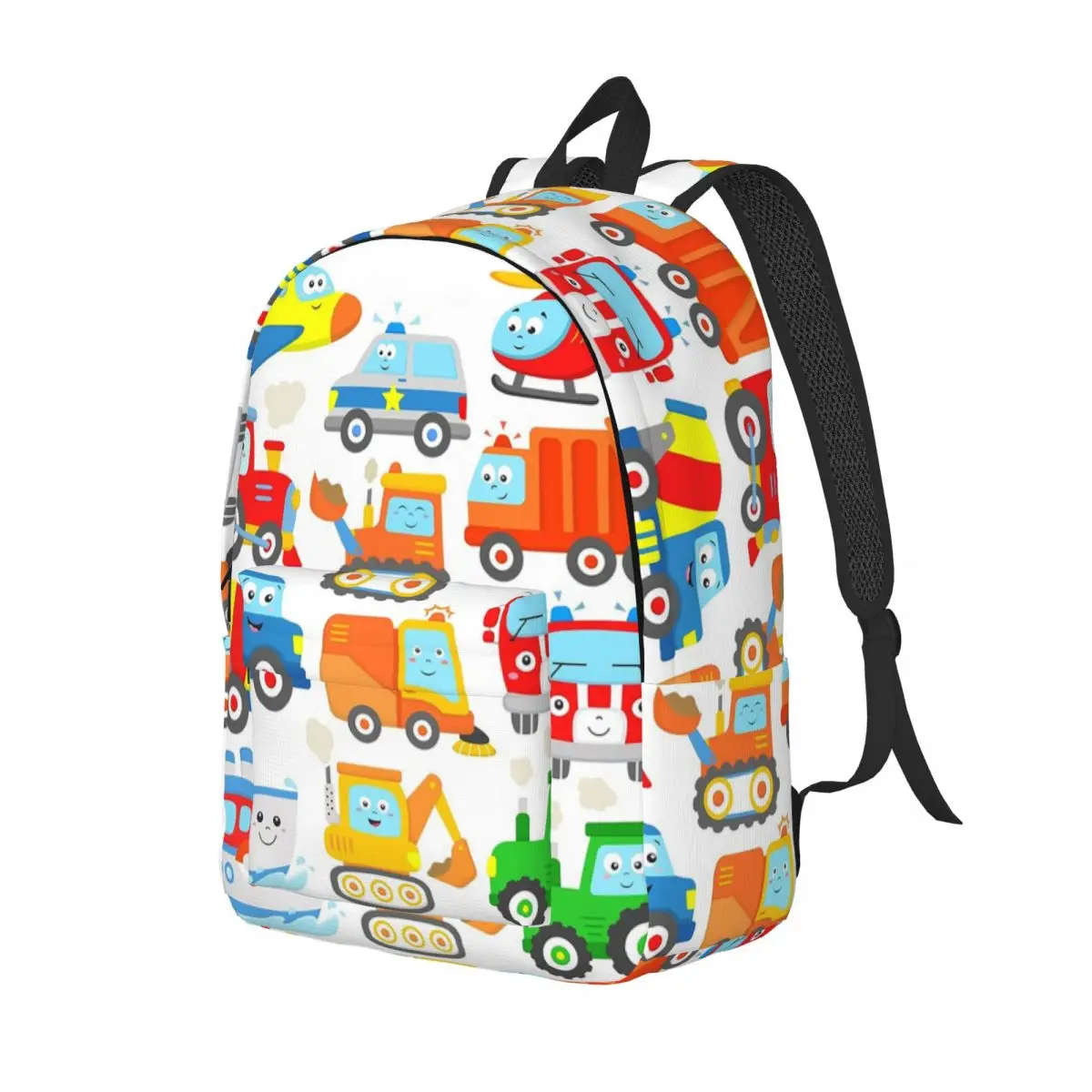 Plane Helicopter Excavator Trashtruck Ship Tractor Train Police Firetruck Kids Backpack School Bag Daypack Bookbag Shoulder Bags