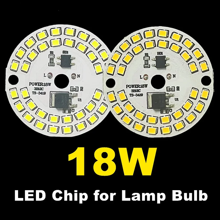 3W 5W 7W 9W 12W 15W 18W LED Chip do żarówki SMD 2835 Led Okrągłe żarówki Chipsy świetlne Koraliki AC 220V Oświetlenie Reflektor Żarówka Chip