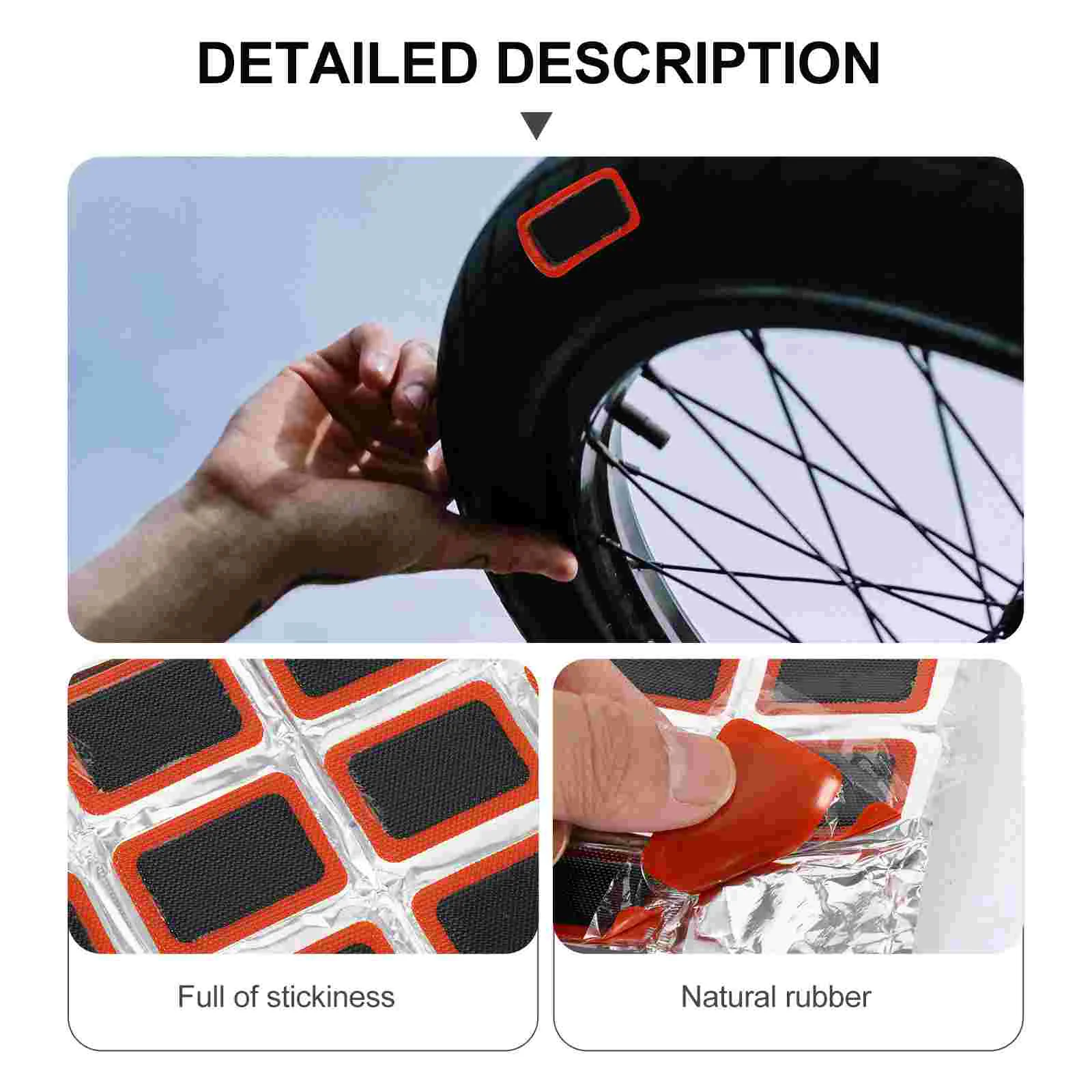 115 Pcs Bicycle Tire Patch Rectangles Rubber Patches Bike Tube Accessories Inner