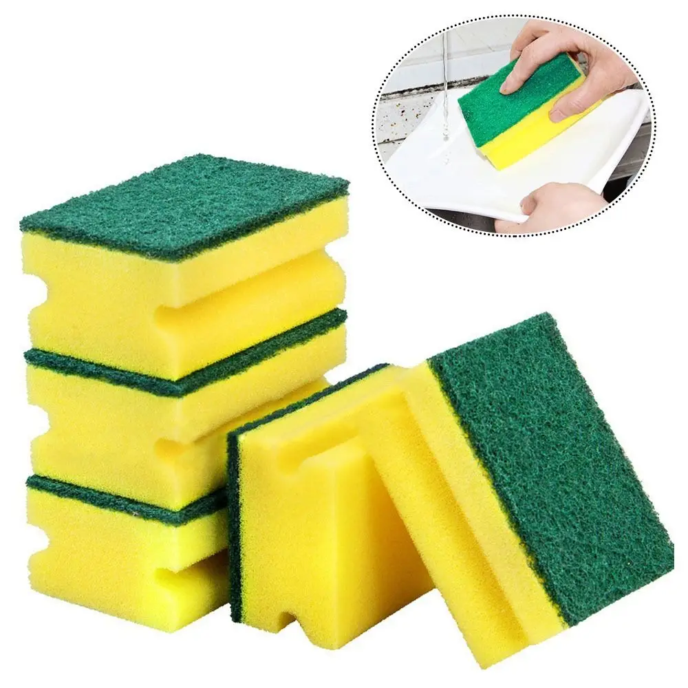 

Reusable Dishwashing Sponge Double-sided Highly Absorbent Cleaning Brush Rust Removing Cleaning Wipe
