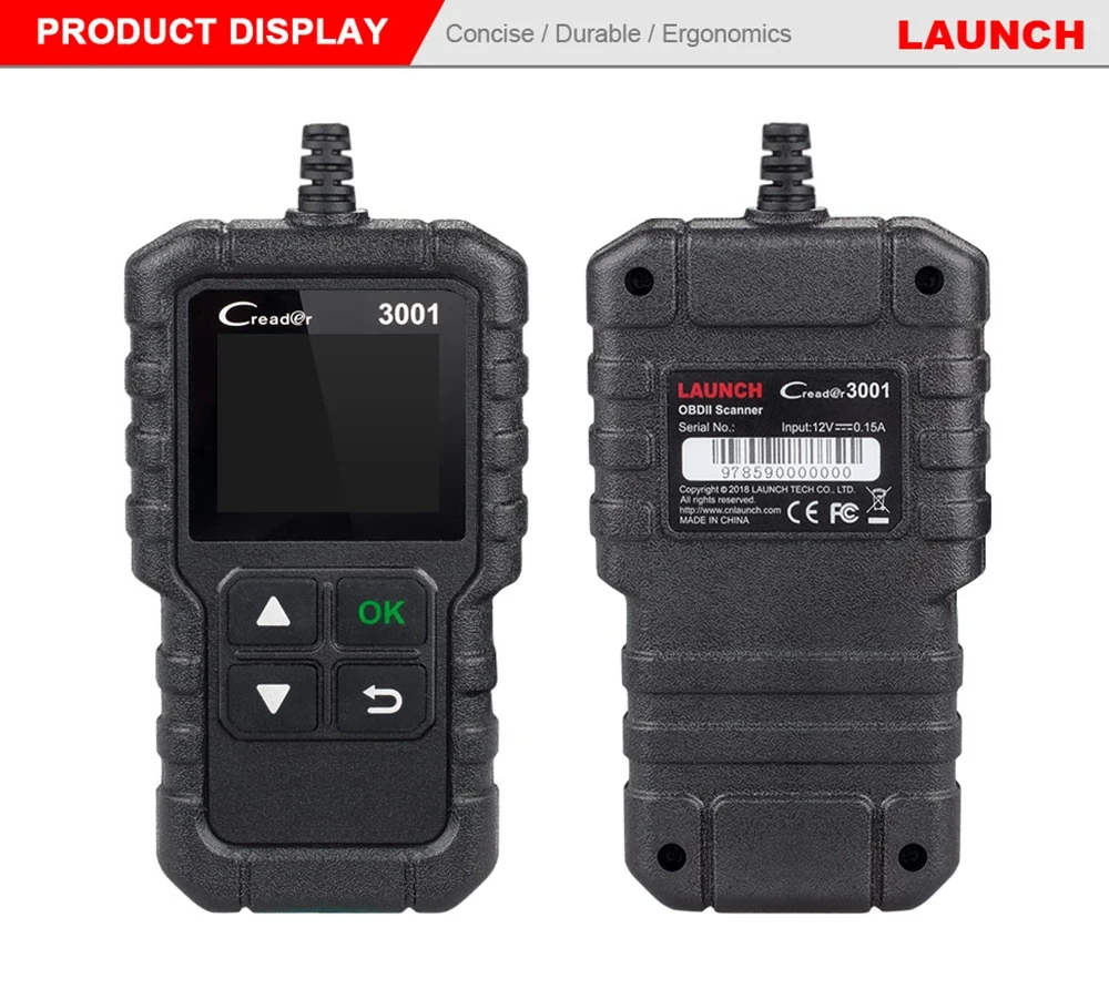 LAUNCH X431 Creader 3001 Auto OBD2 Scanner Motor-Batterietest Fehlercode-Lesegerät OBDII Diagnose-Tool pk ELM327 ab Baujahr 1996 – Detail 13