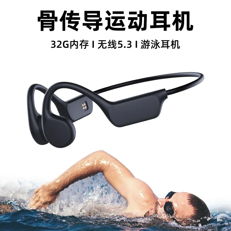 IPX8 Waterproof Bone Conduction Headphones 32GB Local Music Storage Long Playtime For Swimming Running Sports