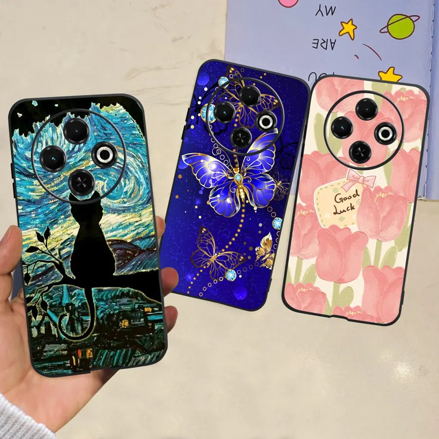 For Tecno Spark 30C 4G  kl5  kl5n Capa Case Marble tulip Fundas SOFT Silicon  Proective Back Cover for Tecno Spark30C 30 C Shell