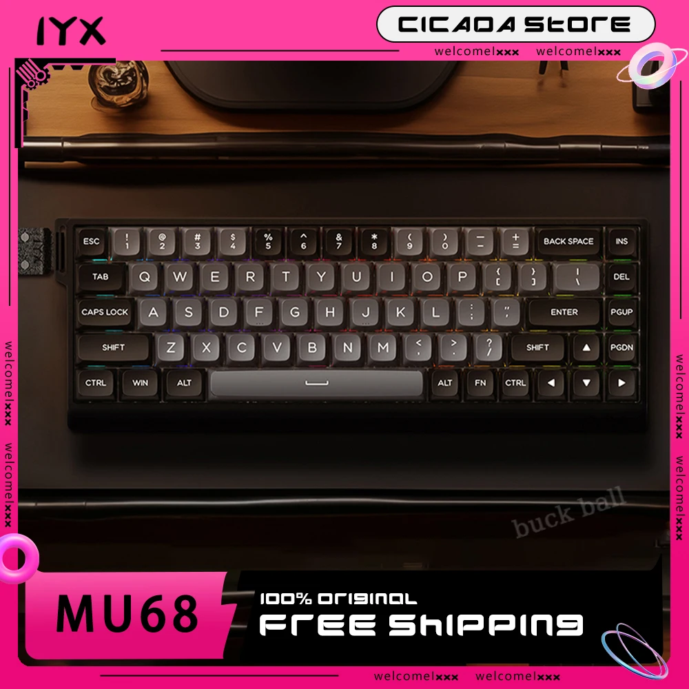 

Iyx Mu68 Gamer Mechanical Keyboard Magnetic Switch Wired Aluminum Alloy Keyboard Rgb Hot Swap Keyboard Rt Gaming Keyboards Gift