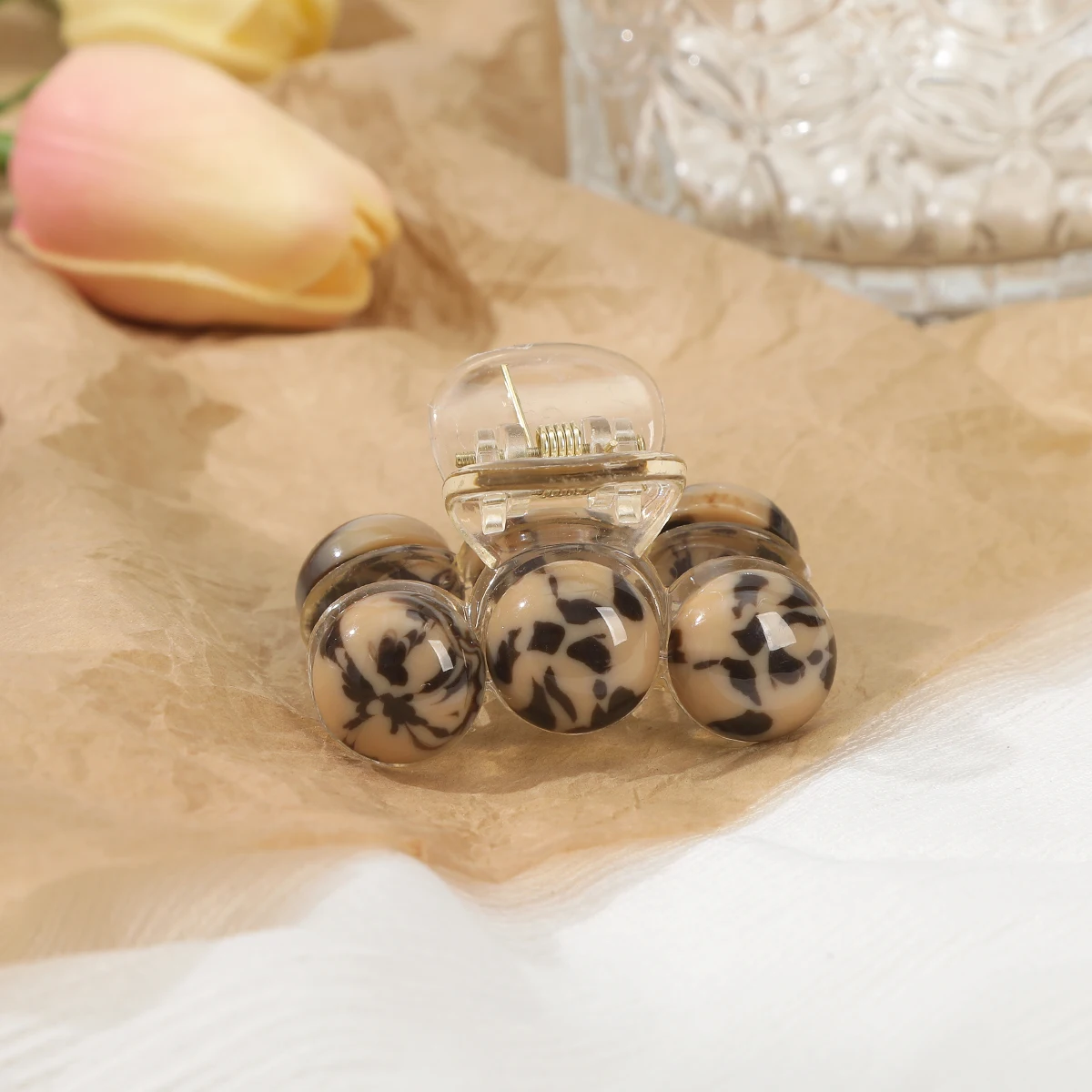 AWAYTR Fashion Agate Beadse Hair Claws Clip Alloy Shark Claw Hair Clips Hairpin Barrettes For Ponytail Women Hair Accessories