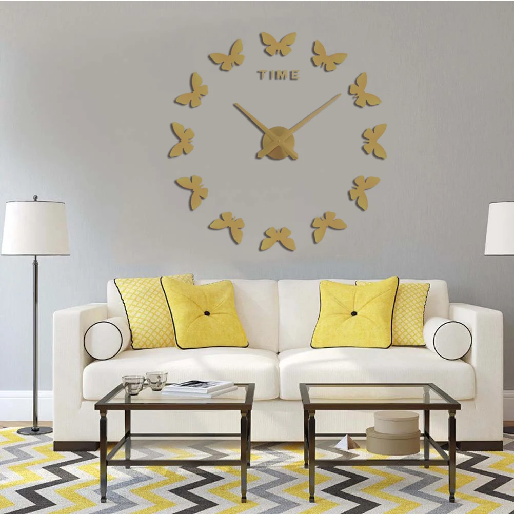 

12pcs Big Size Acrylic Silent Wall Round Decorative Clock For Home Hotel Bar Bedroom Simple Sturdy Mirror Dial Clock No