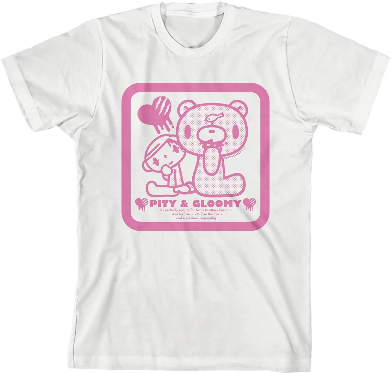 Bioworld Gloomy Bear Pity & Gloomy Crew Neck Short Sleeve Boys' White T-Shirt