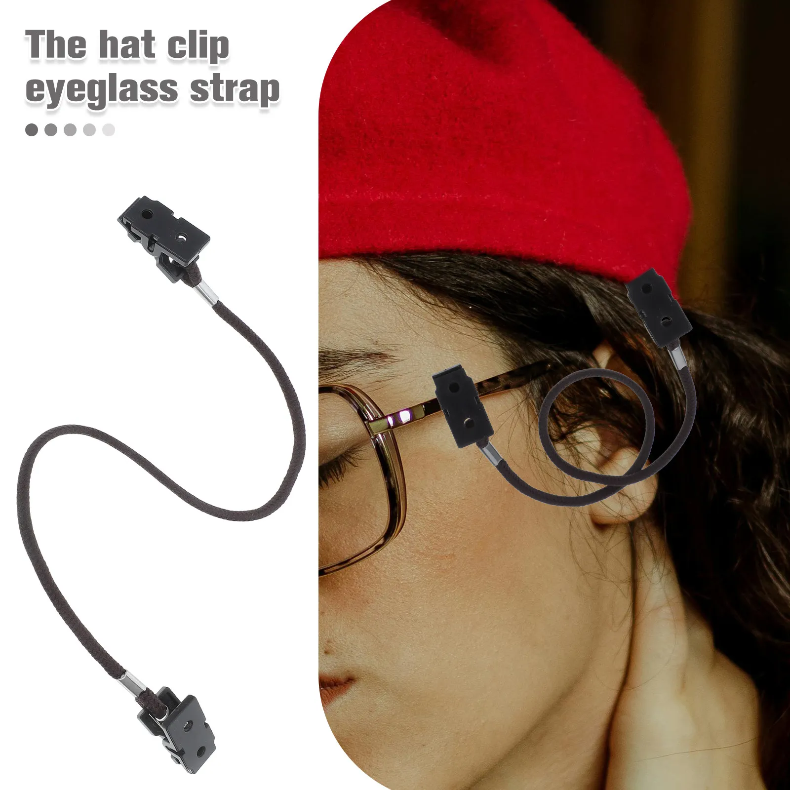 2Pcs Hat Clip Eyeglass Strap Windproof Anti Lost Chin Strap Glasses Holder Chain Sunglasses Eyeglass Retainer Outdoor Protective