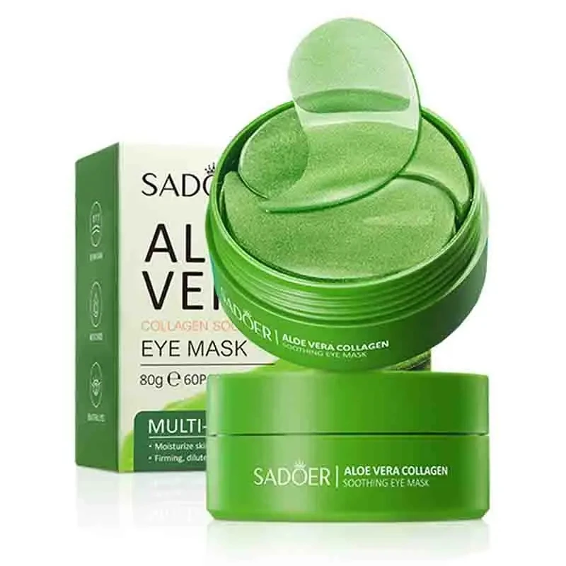 60 stücke Aloe Vera Kollagen Augen maske Anti Augenringe Entfernung Augen Taschen feuchtigkeit spendende straffende Augenklappen Augen Hautpflege produkte