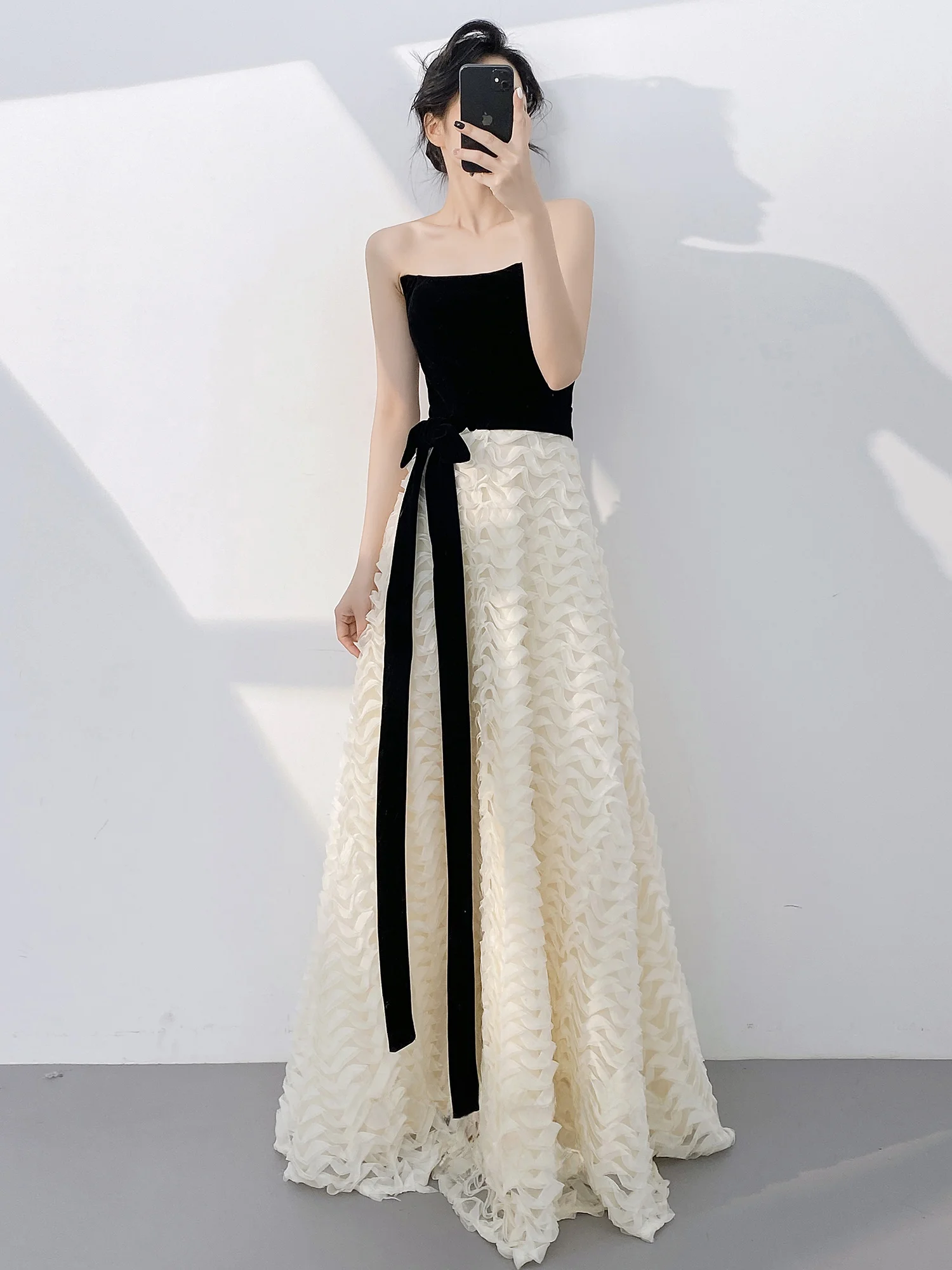 

Ele Bla Evening Gown Women's 2024 New High-end Luxury Sexy Host Year-end Par Dr Faionable Mid-waist A-line Skirt