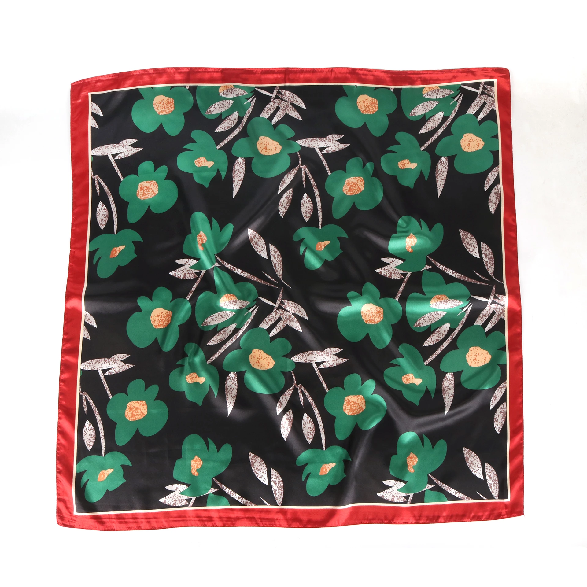 Foulard à imprimé floral pour femme, 90x90cm, écharpe de sauna, foulard pour le cou, cheveux, main, poignet, bandana, printemps