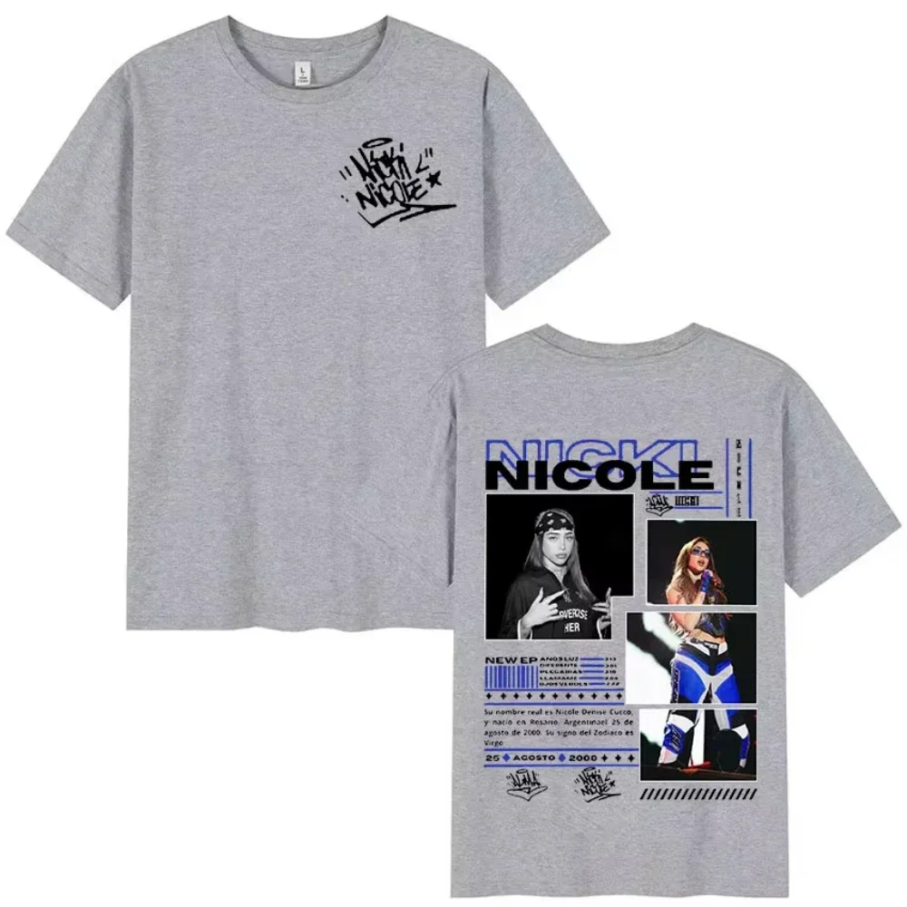 Rapper NICKI NICOLE Tour Graphic T Shirt Men Women Retro Fashion Short Sleeve T-shirt Hip Hop Trend Clothing Tshirts