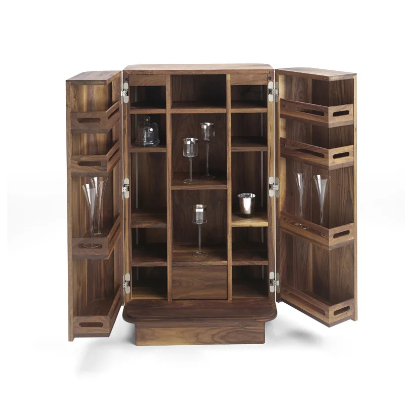 Minimalist wine cabinet Solid wood against the wall Side cabinet Simple storage cabinet