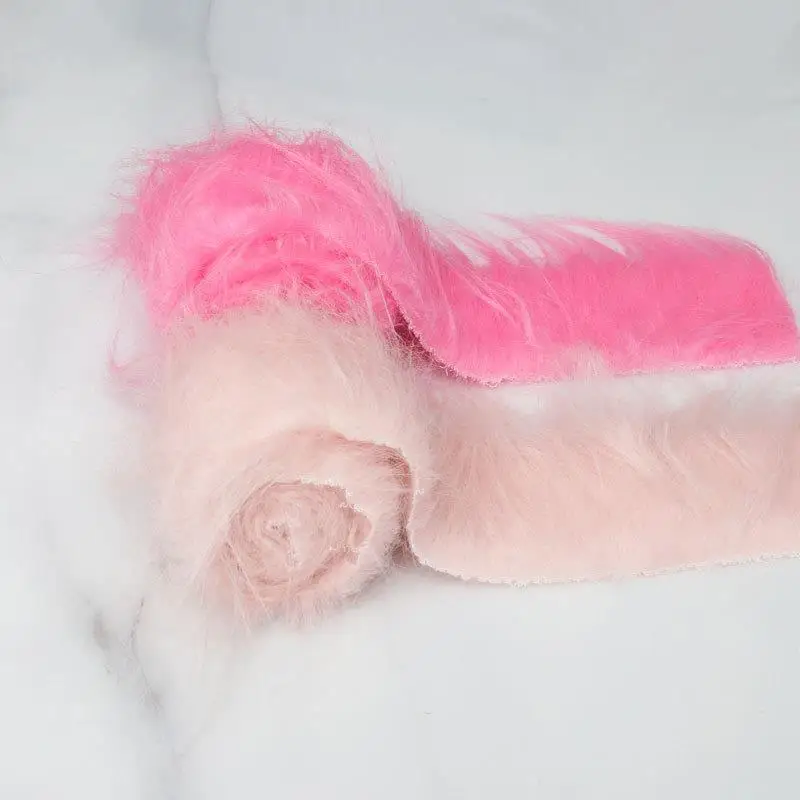 5x180cm Long Faux Fur Plush Silk Fabric Handmade DIY Doll Garment Toy Beard Hair Immitation Fox Fur Plush Ribbon Fabric