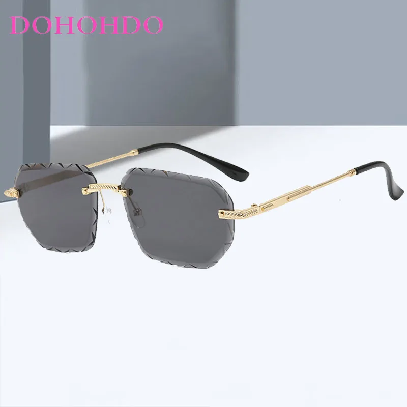

Luxury Punk Fashion Punk Rimless Square Women Sunglasses Brand Designer Cut Edge Men Sunglass Travel Party Eyewear Lentes UV400