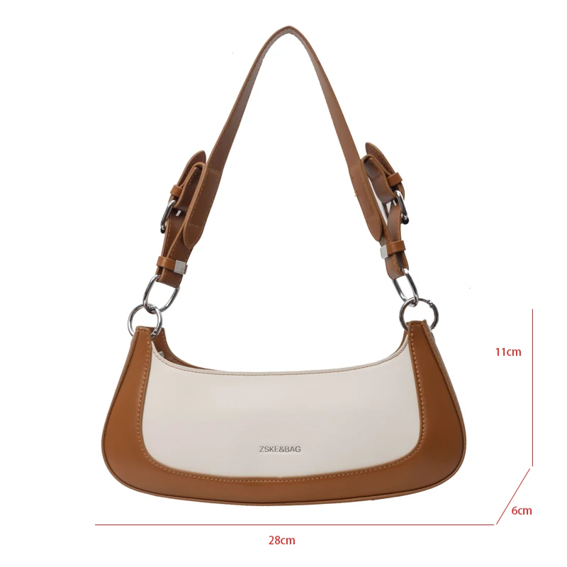 Fashion Underarm Baguet Bag 2024 New Designer Single Shoulder Purse Handbag High Quality Pu Leather Armpit Crossbody Bag Sac