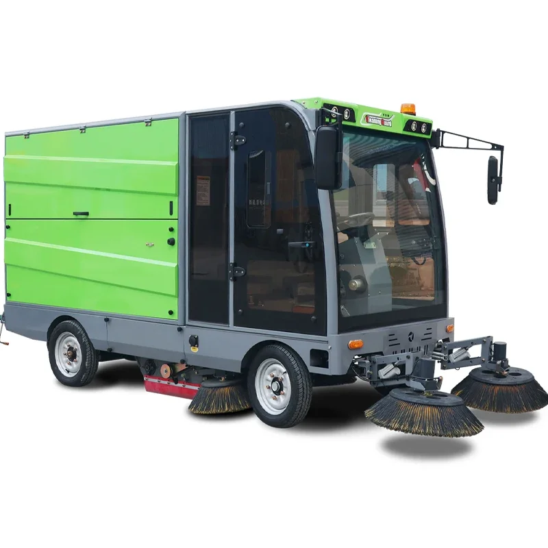 Equipped With Bin Cleaning Full Closed Electric Street Sweeper On Road Floor Sweeper